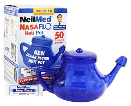 NasaFlo Neti Pot Porcelain with 50 Packets