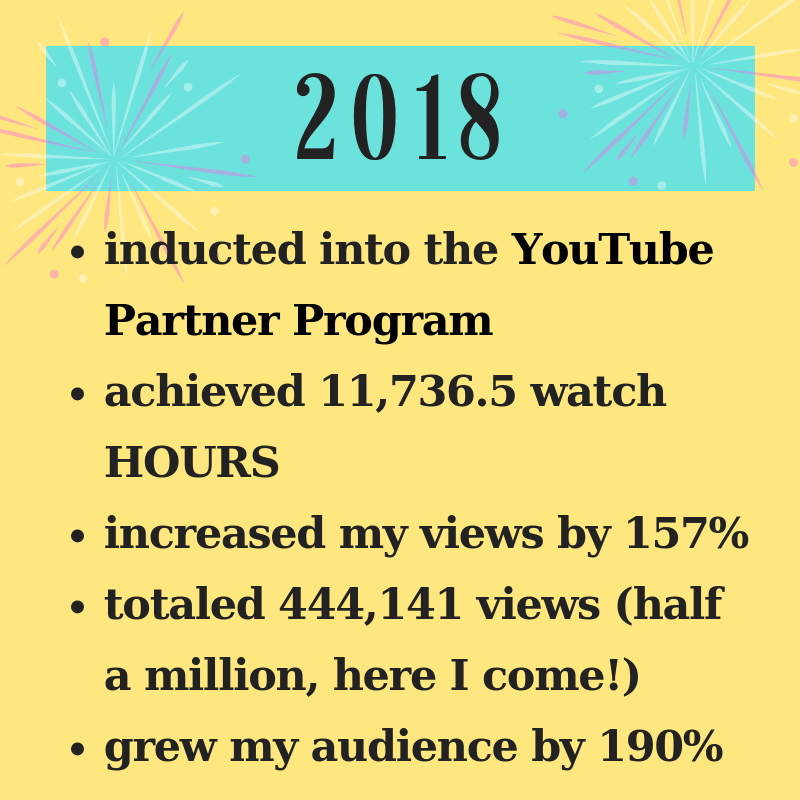 My 2019 Goals - My 2018 YouTube Accomplishments